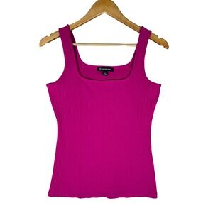Y2K Womens Ribbed Knit Tank Top Square Neck PINK M‎ INC International Concepts